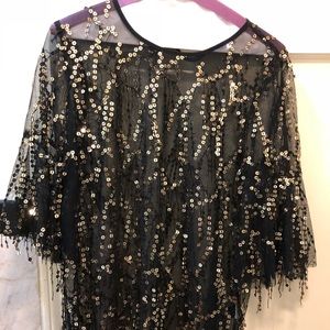Sequin sheer top